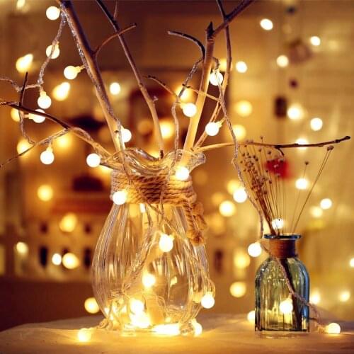 USB Holiday Light 1.5M 3M 6M 10M Ball Fairy Garland Light String Chains Battery Powered Waterproof Outdoor Xmas Light EU/US Plug