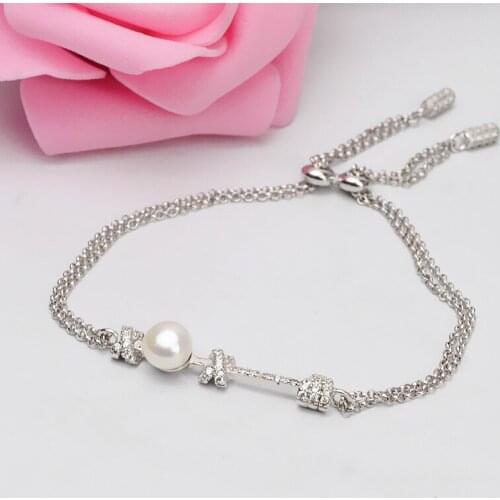 925 Sterling Silver Pearl Bracelet Mountings Fashion Beautiful Findings Jewelry Parts Fittings Accessories for Pearls Jade Coral