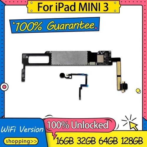 WiFi Version For iPad Mini 3 Motherboard,Disassemble Unlocked Logic Main Board For iPad Mini 3 Motherboard With Touch ID