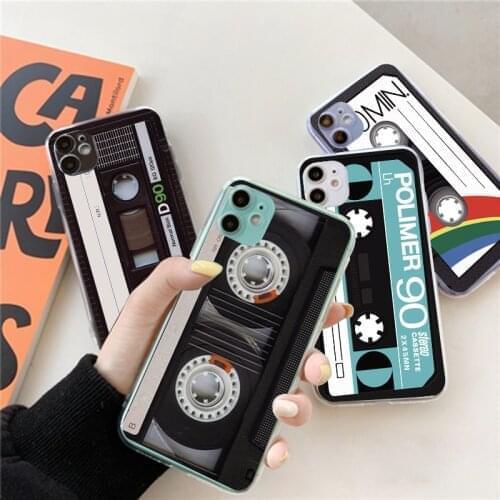 Vintage Cassette Tape Retro Phone Case For iphone 11 12 Xs Pro Max X 7 8 6s 6 Plus 12 Mini 5S SE SE 2020 5 Transparent Cover