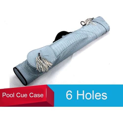 High Quality PU Pool Cue Case 1/2 Pool Billiard Cues Cases 6 Holes Billiard Accessories China 86cm Length