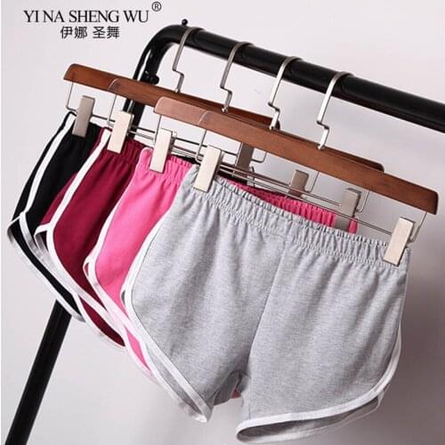 Women Gym Shorts Women Summer Yoga Short Pants Contrast Binding Side Split Elastic Waist Patchwork Sportswear Casual Beach Party