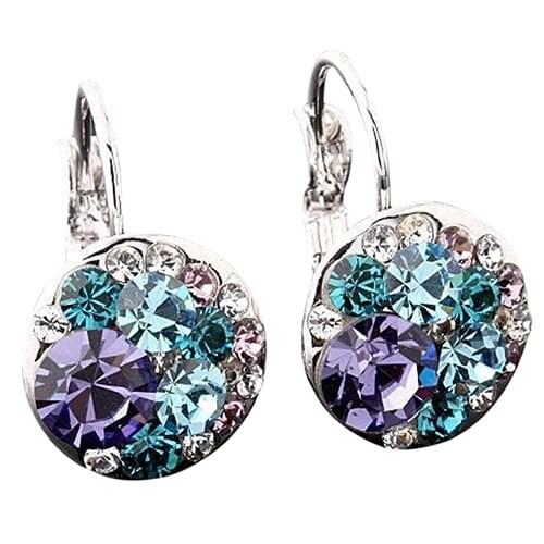 Bluelans Fashion Womens Earings Cubic Zirconia Full Crystal Leverback Alloy Earrings for Women Female Jewelry Gifts Wholesale