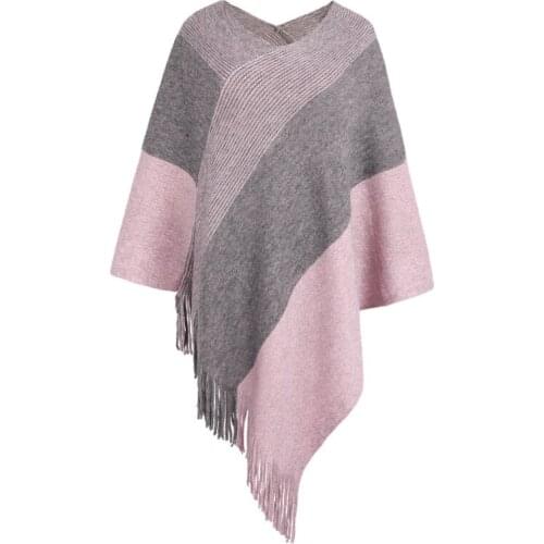 Womens Pull Oversized Sweater Cloak Shawl Coat Autumn Winter Fashion Tassel Long Knitwear Lady Elegant Knitted Pullover Ponchos
