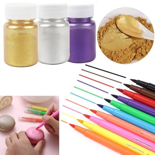 Gold Powder Mousse Cake Fondant Macaron Chocolate Decoration Flash Glitter Powder Pearl Powder Baking Color Dust Coloring Pen