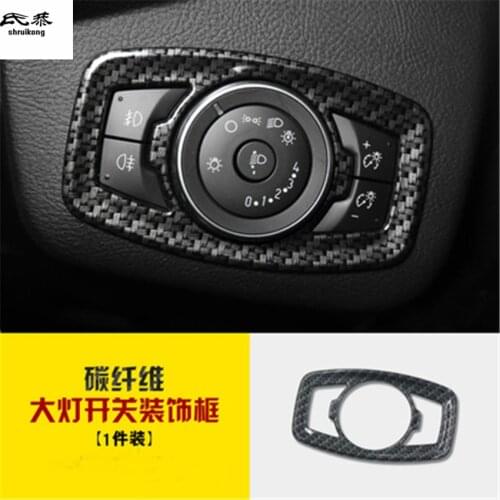 1pc ABS carbon fiber grain Headlight adjustment switch decoration cover for 2017-2018 FORD KUGA Escape car accessories