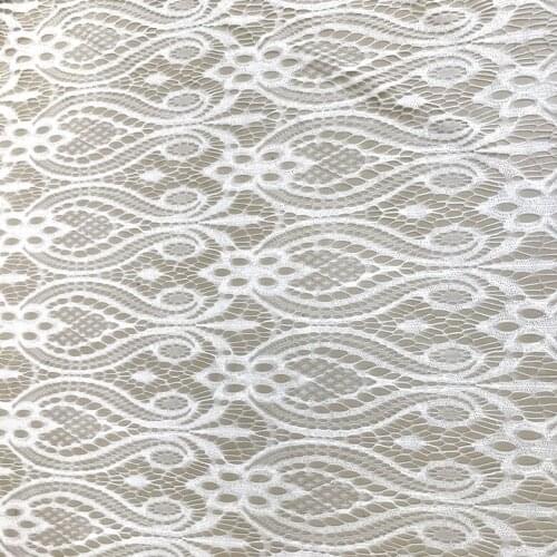 1yard Black&white african elastic lace fabric DIY dress material curtain table cloth