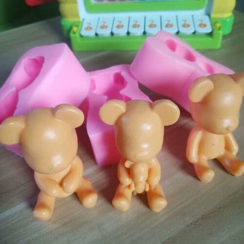 3D Three-dimensional Many Kinds of Bear Fondant Silicone Molds Cute Bear Cake Decoration Mold Mousse Chocolate Mold