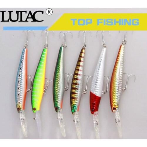 6pcs mixed colors LUTAC hard bait lures fishing minnow bait freshwater fish bait floating artificial bait 90mm 13g