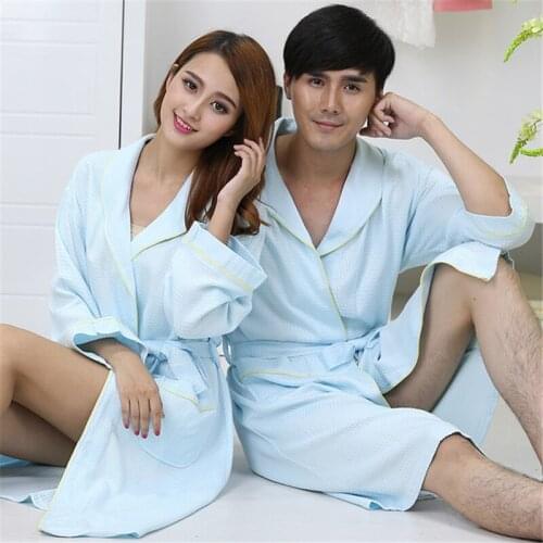 Bathrobes Men and Women Simple Pajamas Water Absorbing pijamas women Yukata Large Size Casual Home Wear All Seasons sleepwear