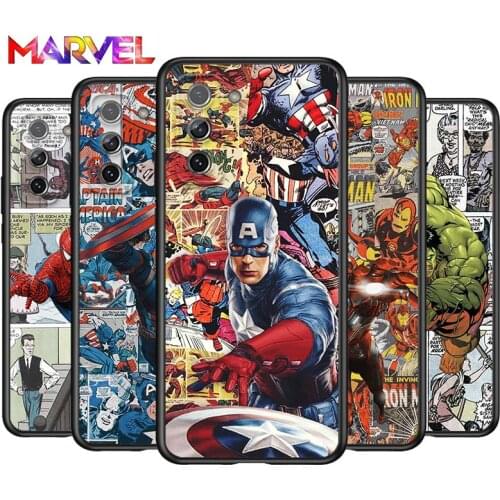 Spiderman captain america for Samsung Galaxy S21 Ultra Plus Note 20 10 9 8 S10 S9 S8 S7 S6 Edge Plus Black Soft Phone Case