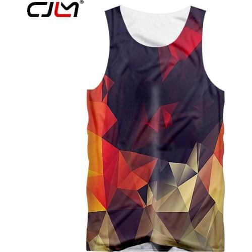 CJLM Summer Man Trend Large Size Leisure 5XL 6XL 3D Printed Diamond Loose Colored New TankTop Mens Tank Top Best Selling