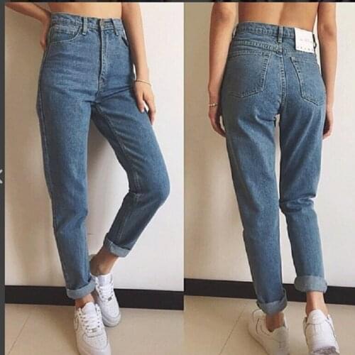Spring and Autumn New Womens Womens Casual Jeans High Waist Cotton Comfortable Lady Pencil Pants