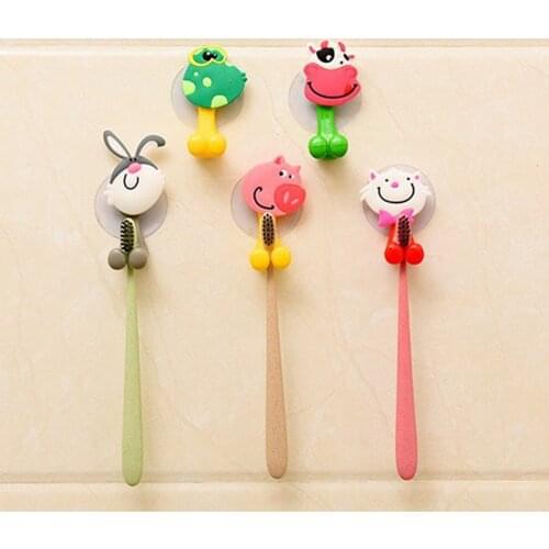 Tooth Brush Holde Funny Cartoon Home Bathroom Toothbrush Suction Holder Rack Wall Mount Hang Stand Toothpaste Storage Rack
