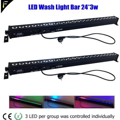 Background Wall Light Wall Washer Bar LED 24*3w DMX512 Disco Floodlight Strip Flood Stage Wall Bar Stage Truss Bar Color Effect