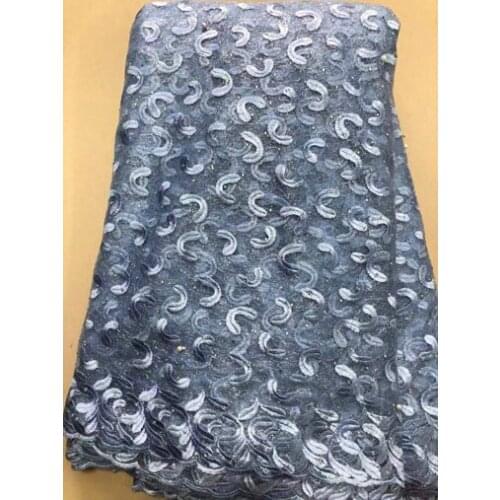 Wathet French Net Lace Fabric 2020 Latest African Fabric With Embroidery Mesh Tulle Lace Fabric High quality Nigerian YLL3539