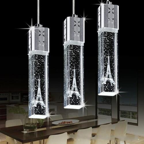 Modern Minimalist Led Restaurant Crystal Chandelier 3 Heads Restaurant Chandelier Creative Personality 6 Heads Bar Chandelier