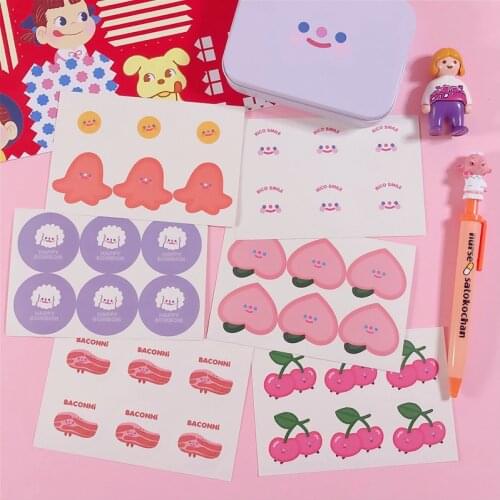 Kawaii Bear Pink Peach Decoration Sticker DIY Scrapbooking Label Diary Album Sticker Escolar Toy Sticker Cute Stationery
