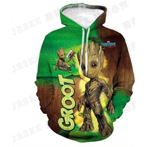 Cool Super Hero Groot Hoodies Men Women Children 3D Print Fashion Sweatshirt Pullover Boy Girl Kids Casual Streetwear Coat