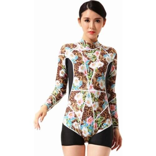 Hisea Womens beach Long Sleeve UV Sun Protection Swimwear Rash Guard One Piece Swimming Suit Long Sleeve Surf Wetsuits