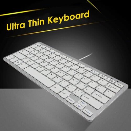 CHYI Mini Slim Portable Keyboard Usb Cable Wired Ultra Thin PC Computer White Keybord For Laptop Ergonomic Office Keypad For Mac