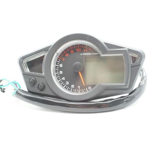 Motorcycle LCD Speedometer Odometer Tachometer Universal Scooter Backlight Speed Meter Guage 11000RPH Motor Instrument with Fuel