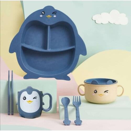 6pcs Feeding Supplies Set PP Durable Toddlers Feeding Tableware Set Unbreakable Easy To Use Feeding Training Utensils For Baby