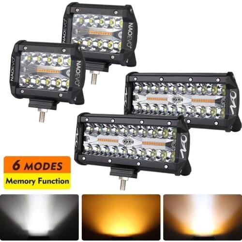 NAOEVO 4" 7" Car Light Assembly 360W 6 Modes led Lights for Cars Truck Jeep 4x4 Boat ATV LED Work Light Bar Off Road Fog Lamp
