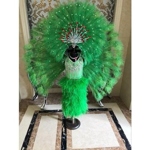 Feather creative swimsuit cloak T station serves stage costumes Chaofu children stage girl model