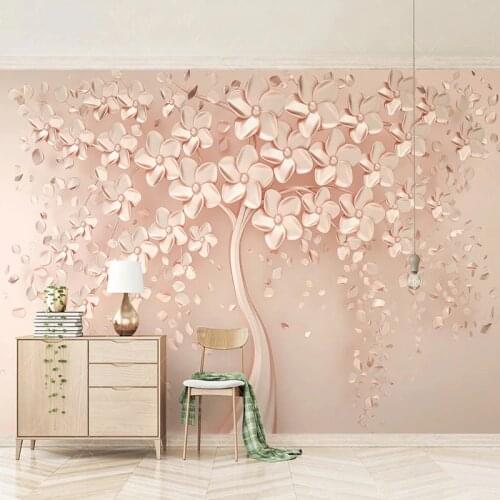 Custom Mural Wallpaper 3D Stereo Creative Blossom Tree Wall Painting Living Room TV Sofa Bedroom Background Wall Papel De Parede