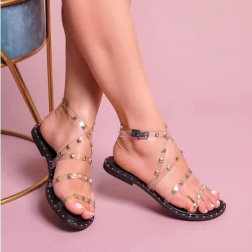 Casual Womens Slippers Transparent Womens Sandals Comfort Flat Womens Beach Shoes Female Footwear Pumps Zapatillas Mujer