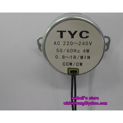 50mm TYC-50 micro AC motor 4W geared motor 220V 0.8-1RPM Permanent synchronous motor ,shaft diameter 7mm