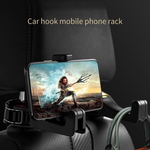 Car Phone Holder Backseat Adjustable Seat Back Hanger For Phones Clip Handbag Mobile Phone Accessories Hooks In Car Headrest