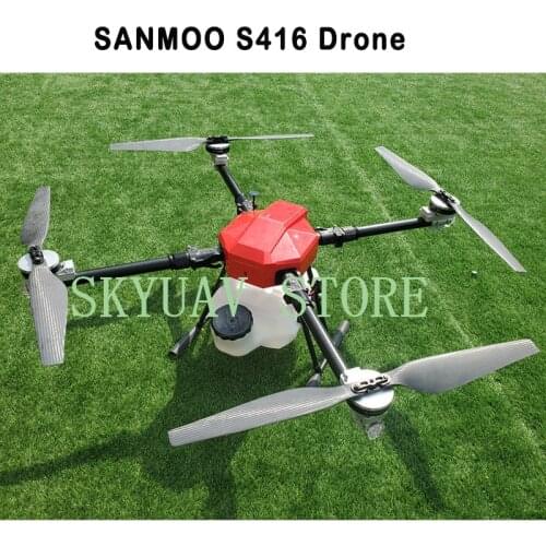 SANMOO S416 4 Axis 16L Spraying Gimbal System Folding Quadcopter Agriculture Drone with X9 Power System
