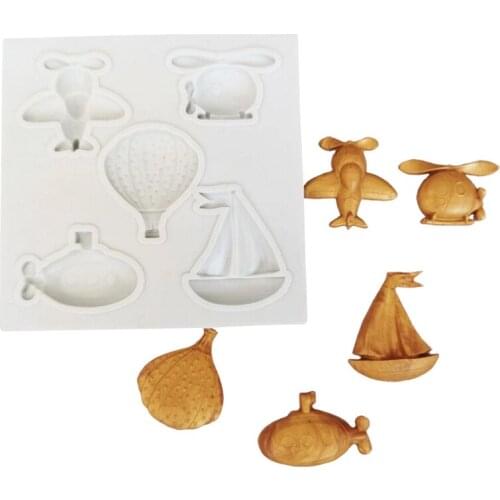 Airplane Sailboat Helicopter Silicone Mold Sugarcraft Chocolate Cupcake Baking Mold Fondant Cake Decorating Tools