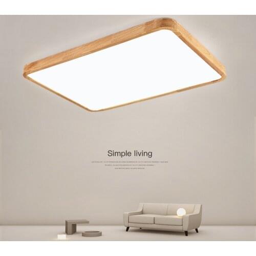 Modern LED Ceiling Lights With Ultra-thin 6cm Real Wood Lighting For Study Living Room Bedroom Indoor Home Decorative Lamps