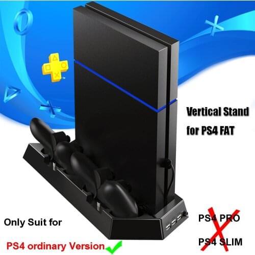 PS4 Vertical Stand Controller Charger Charging Dock Station Cooler Cooling Fan With 3 USB Ports for Playstation 4 Console
