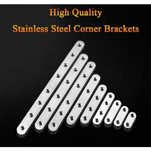 High Quality 300PCS/lot Stainless Steel Flat Corner Brace Fixed Angle Plate Connector Repair Bracket Furniture Hardware