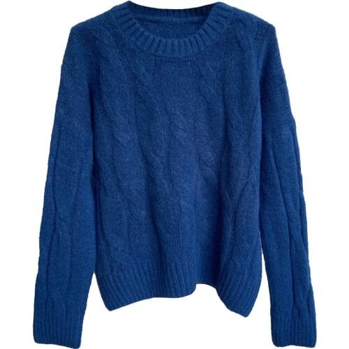 2020 New Autumn O-Neck Long Sleeve Women Warm Sweater Pure Color Winter Thick Pullovers Pull Femme