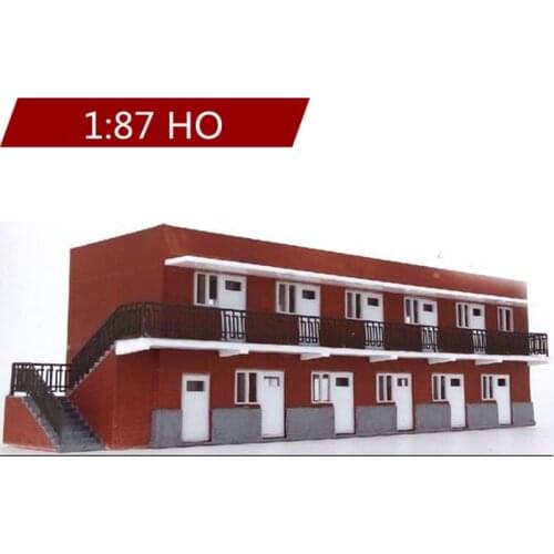 1:87 HO Scale Model Assembly 2-Story Building Model for Sand Table T17 for Model Hobbies