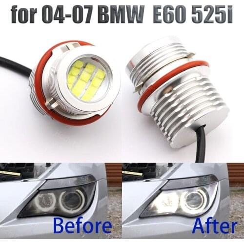 120W for 2004-207 BMW 5-series E60 525i 525xi 530i 545i LED Angel Eyes Ring Marker Light Bulbs White 6000K Car Accessories