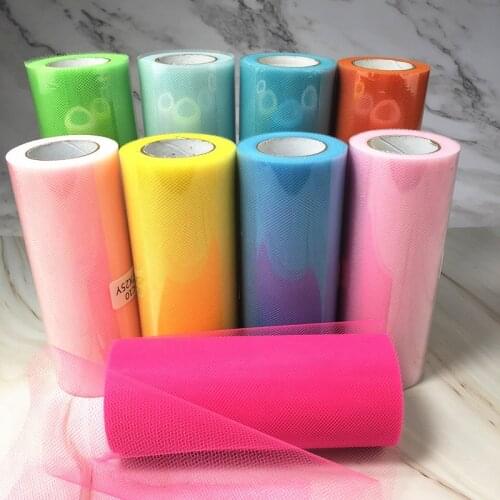 25 Yards 15cm Tulle Roll Fabric Spool Tutu Wedding Decoration Baby Shower Organza Laser DIY Crafts Birthday Party Supplies.q