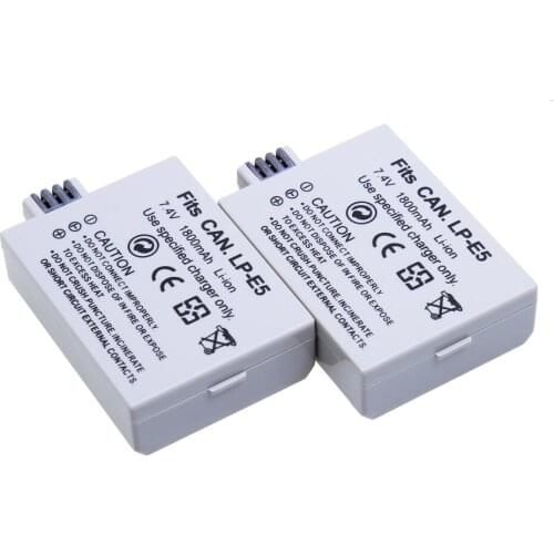 1800mAh LP-E5 LPE5 Battery LP E5 Camera batteries for Canon EOS 450D 500D 1000D KISS X2 X3 F Rebel XS XSi T1i