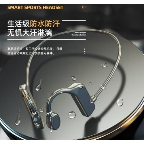 Bone-sound Conducting Bluetooth Headset Wireless Dual-ear Pendant Head-mounted Earphones