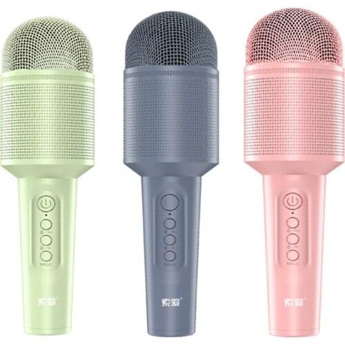 Bluetooth Karaoke Microphone Professional Wireless Handheld Microphone Built-in Sound Card with Sound Effects for Party Singing