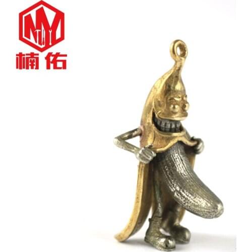 1PCS Banana Man Spoof Hand-Made EDC Brass Keychain For Lovers And Classmates Spoof Toy