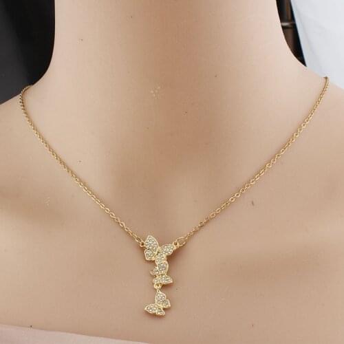Chain Butterfly Necklace Female Korean Alphanumeric Pendant Necklace Temperament Fashion Jewelry
