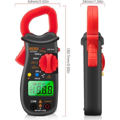 1999 Digital Multimeter Clamp Meter 500A Current Voltage NCV Test with backlight 203C