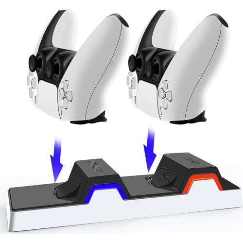 Controller Charging Dock Station Dual, Charger Stand With LED Light Charger For PS5