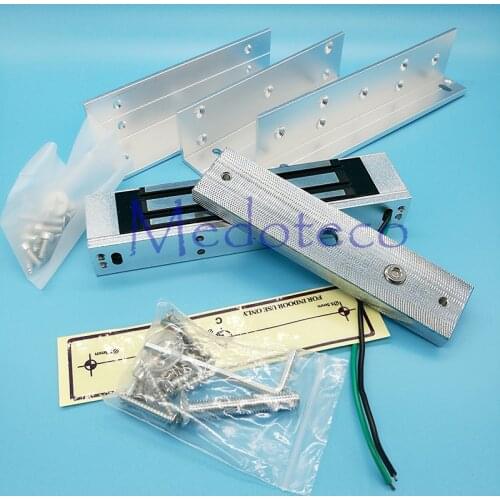 Door Access Control Electric Magnetic Door Lock 180KG (350lbs) 12V Electric Lock Holding Force with ZL Bracket Power on to Lock